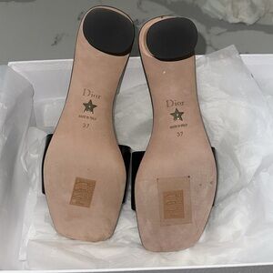 Dior patent calfskin Black sandal slide 37 brand new authentic mule  gold CD